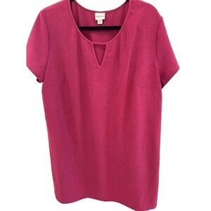 Merona Plus Size Maroon Short Sleeve Keyhole Neckline Stealth Dress Size XXL